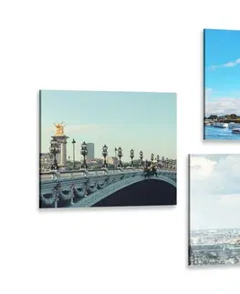 Sestavy obrazů Set obrazů výhled na Eiffelovu věž v Paříži