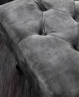 Taburety LuxD Designová taburetka Chesterfield šedý samet