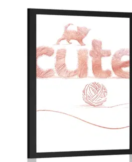 Motivy z naší dílny Plakát kočka s nápisem Cute