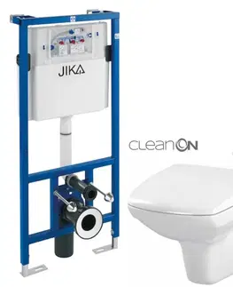 WC sedátka předstěnový instalační systém bez tlačítka + WC CERSANIT CLEANON CARINA + SEDÁTKO H895652 X CA2