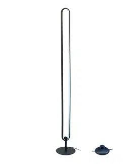 Designové stojací lampy Rabalux stojací lampa Barto LED 19W matná černá RGB 74051