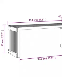 Zahradní lavice Zahradní lavice rozšiřitelná bílá 212,5 x 40,5 x 45 cm borovice