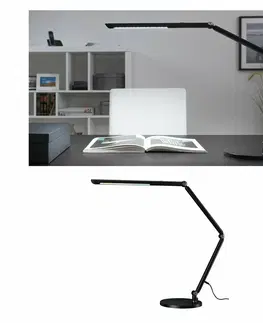 Stolní lampy do kanceláře PAULMANN LED stolní lampa na psací stůl FlexBar černá 10,6W měnitelná bílá 3.000K 789.12