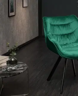 Luxusní a designová křesla a fotely Estila Designová židle Antik smaragdově