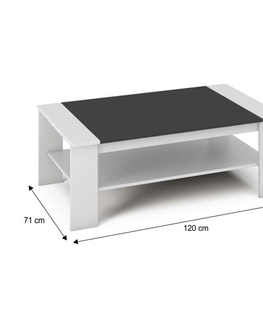 Konferenční stolky TAYANDU konferenční stolek, bílá/černá