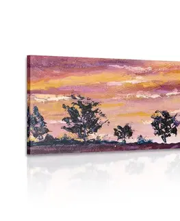 Abstraktní obrazy Obraz olejomalba levandulového pole
