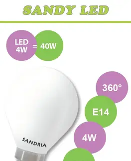 Žárovky LED žárovka Sandy LED E14 S2199 4W OPAL denní bílá