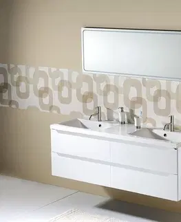 Koupelnový nábytek SAPHO WAVE dvojumyvadlová skříňka 149,7x50x47,8cm, bílá WA150-3030