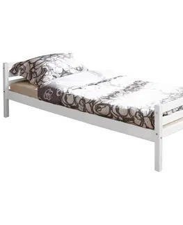 Jednolůžkové postele Postel Nadine Masiv Bílá 90x200 Cm