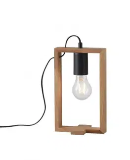 Designové stolní lampy LEUCHTEN DIREKT is JUST LIGHT stolní lampa, černá, dřevěný rám, šňůrový vypínač, kov