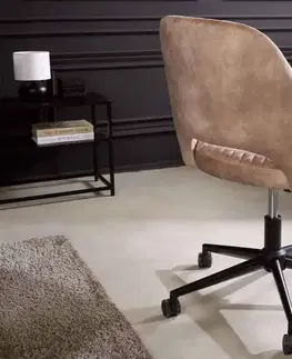 Kancelářská křesla LuxD Designová kancelářská židle Laney šedo-béžový samet