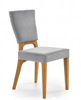 Židle HALMAR Jídelní židle Natys dub medový/šedá