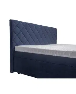 Čalouněné postele Manželská Postel Klara 160x200, Tmavě Modrá