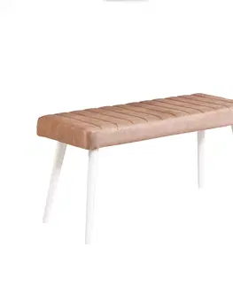 Kuchyňské a jídelní židle Jídelní lavice STORMI bílá béžová