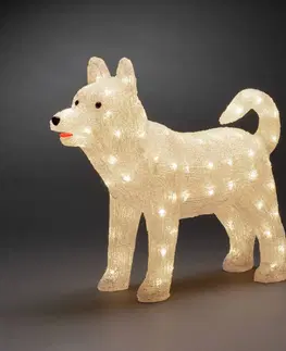 Venkovní vánoční figurky Konstsmide Christmas LED dekorace Husky čirá IP44 výška 43 cm