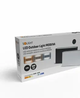 LED venkovní nástěnná svítidla Solight LED venkovní nástěnné osvětlení Modena, 12W, 680lm, 120°, bílá WO800-W