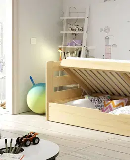Dětské pokoje Expedo Dětská postel ARDENT P1, bílá, 90x200 cm + matrace + rošt ZDARMA
