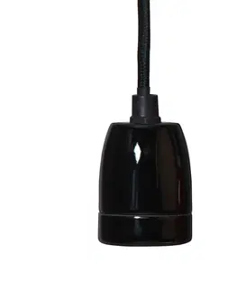 Závěsná světla s konektorem STAR TRADING E27 patice Glaze s kabelem, černá