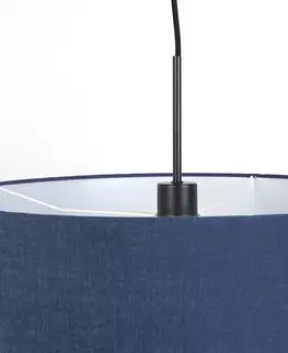 Zavesna svitidla Moderní závěsná lampa černá se staromodrým odstínem 50 cm - Combi 1
