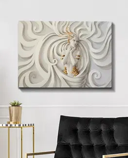 Obrazy Wallity Obraz WHITE AND GOLD STATUE 70 x 100 cm
