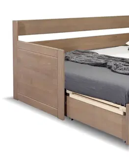 rozkládací Rozkládací postel s úložným prostorem FUEGO - s čely, masiv buk
