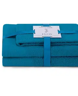 Ručníky AmeliaHome Sada 3 ks ručníků FLOSS klasický styl modrá, velikost 50x90+70x130