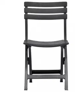 Zahradní křesla a židle Skládací zahradní židle 2ks plast Dekorhome Antracit