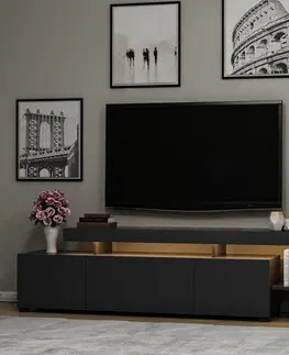 TV stolky Hanah Home TV stolek Beliz s LED osvětlením antracit