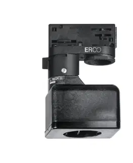 Svítidla pro 3fázový kolejnicový systém ERCO ERCO 3fázový adaptér se zásuvkou Schuko, černá