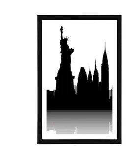 Města Plakát s paspartou mezinárodní symboly metropolí