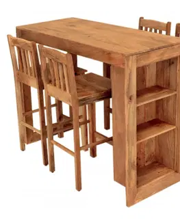 Jídelní stoly Barový jídelní stůl Hina 140x110x60 z mangového dřeva