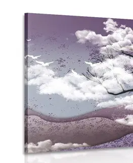 Obrazy přírody a krajiny Obraz strom zalitý oblaky