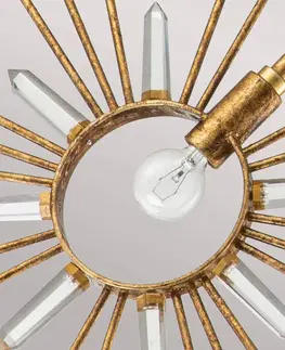 Závěsná světla Elstead Závěsné svítidlo Sun King, povrchová úprava zlatou fólií 