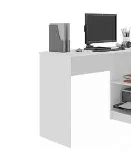 Kancelářské stoly Expedo Psací stůl KORDA B16 3SZ, 124,5x77x50, bílá, levá