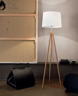 Dřevěné stojací lampy Ideal Lux YORK PT1 BIANCO - 121406