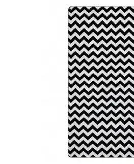 Koberce a koberečky Dywany Lusczow Kusový koberec SKETCH ALEX bílý/ černý - cikcak, velikost 240x330