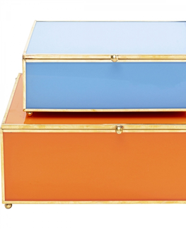 Dekorativní předměty KARE Design Krabička na šperky Neomi Orange Blue (set 2 kusů)