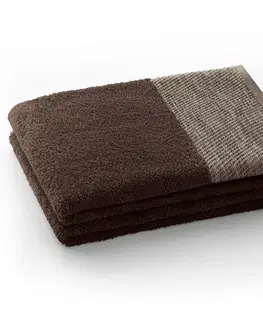 Ručníky Bavlněný ručník AmeliaHome Aria hnědý, velikost 70x140