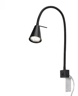 LED bodová svítidla BRILONER Flexibilní nástěnné svítidlo 40,3 cm 1xGU10 5W 400lm černá BRI 2080-015
