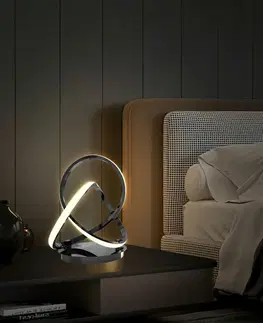 LED stolní lampy WOFI Stolní lampa Indigo 1x 10,5W LED 1100lm 3000K černý chrom  8134-105