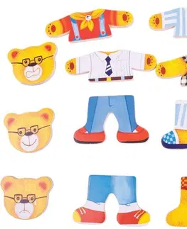 Dřevěné hračky Bigjigs Toys Oblékací puzzle BEAR FAMILY vícebarevné