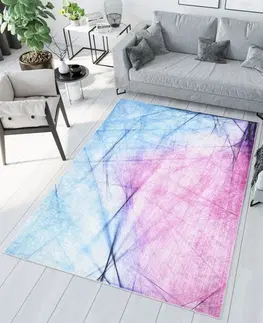 Moderní koberce Modrý a růžový abstraktní trendový koberec Šířka: 140 cm | Délka: 200 cm