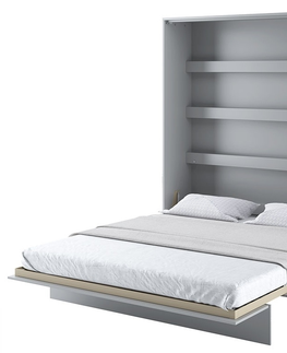 Postele Výklopná postel HOYA XIII 180x200 cm, bílý lesk/bílý mat