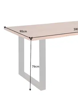 Jídelní stoly Jídelní stůl ATHAMÁS akácie 3,5 cm Dekorhome 180x90x76 cm