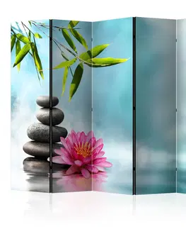 Paravány Paraván Water Lily and Zen Stones Dekorhome 225x172 cm (5-dílný)