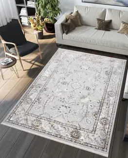 Moderní koberce Světle béžovo-šedý vintage designový koberec se vzory Šířka: 140 cm | Délka: 200 cm