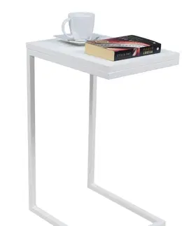 Barové stolky ArtAdrk Příruční stolek SPARK | bílé nohy Barva: Beton
