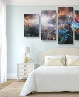 Obrazy vesmíru a hvězd 5-dílný obraz nekonečná galaxie