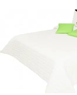 Luxusní přehozy na postel Světlo krémový přehoz na postel s prošívanými pásy
