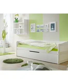 Jednolůžkové postele Rozkládací Postel Bílá Marianne 90x200 Cm